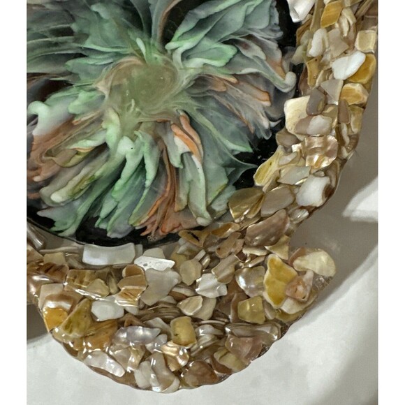 Epoxy Resin Turtle Jewelry Or Trinket Holder With Shells And  Bloom In Center - Picture 11 of 14